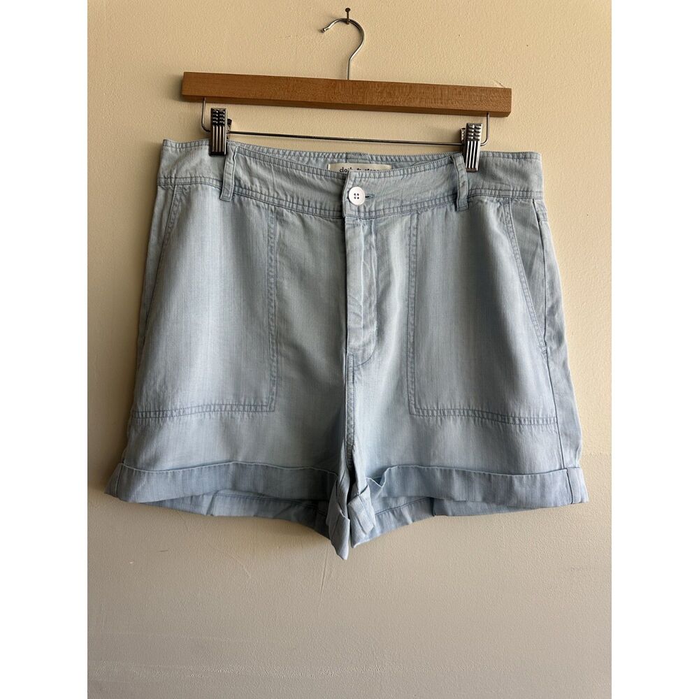 Anthropologie Cloth & Stone Chambray Tencel Shorts Women’s M Zip Fly - Picture 1 of 10
